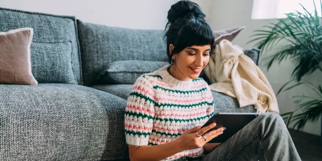 Young woman on tablet